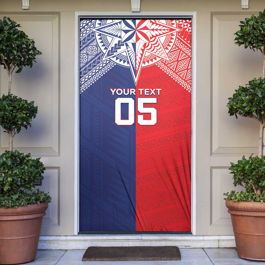 Custom Rugby Samoa And Tonga Door Cover Toa Samoa With Mate Maa - Polynesian Pride