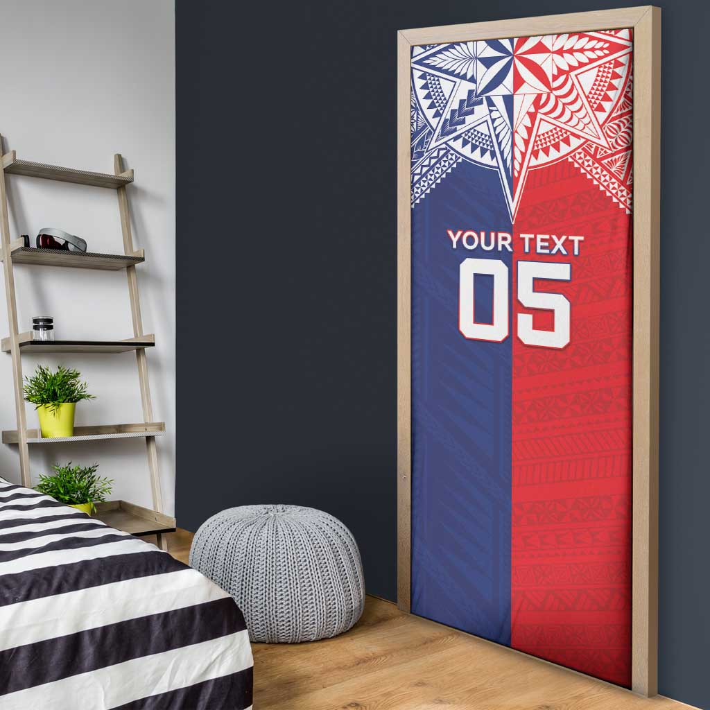 Custom Rugby Samoa And Tonga Door Cover Toa Samoa With Mate Maa - Polynesian Pride