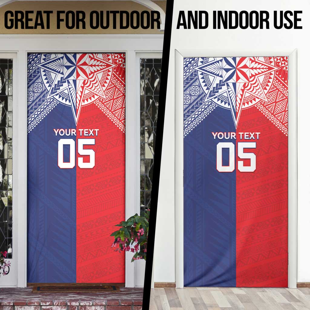 Custom Rugby Samoa And Tonga Door Cover Toa Samoa With Mate Maa - Polynesian Pride