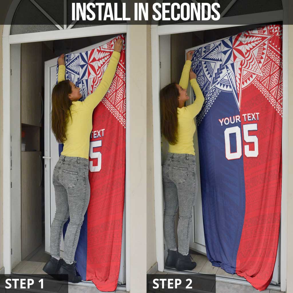 Custom Rugby Samoa And Tonga Door Cover Toa Samoa With Mate Maa - Polynesian Pride