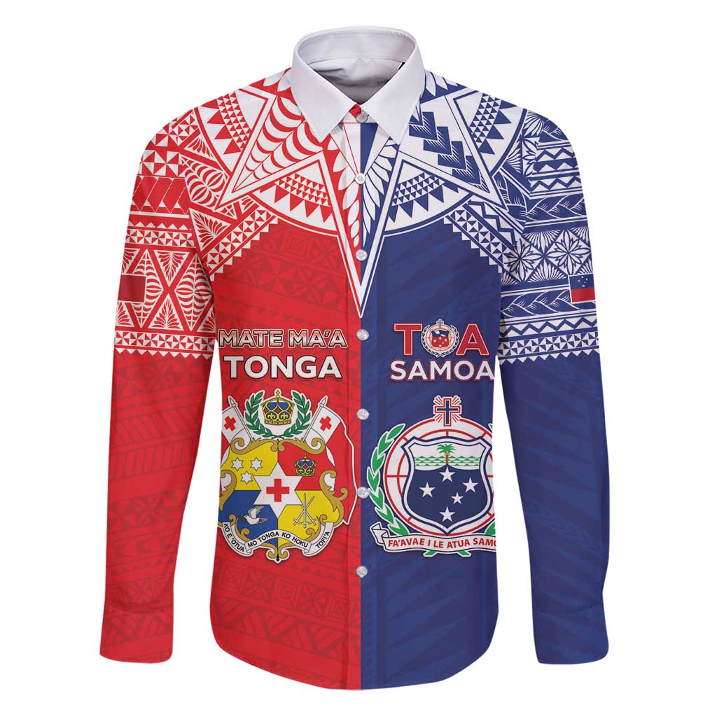 Custom Rugby Samoa And Tonga Family Matching Puletasi and Hawaiian Shirt Toa Samoa With Mate Maa - Polynesian Pride