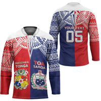 Custom Rugby Samoa And Tonga Hockey Jersey Toa Samoa With Mate Maa - Polynesian Pride