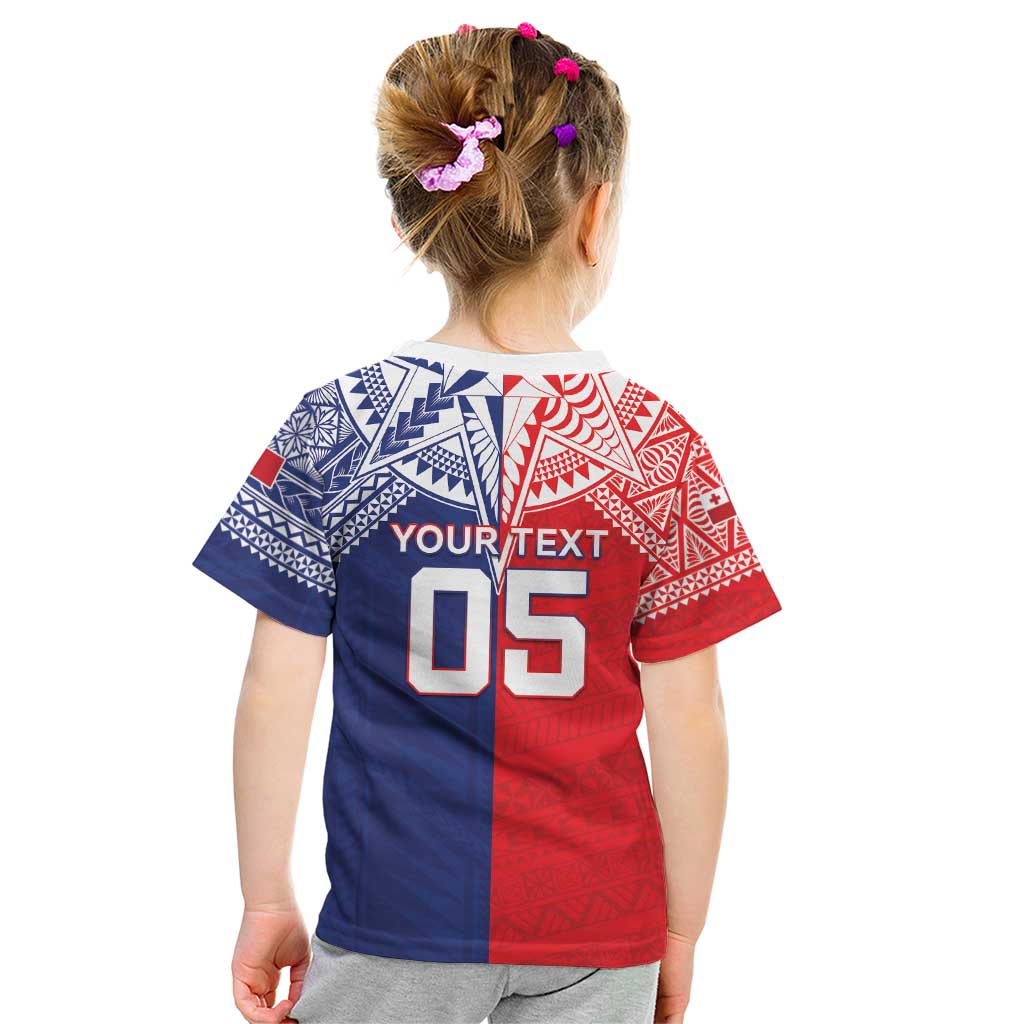 Custom Rugby Samoa And Tonga Kid T Shirt Toa Samoa With Mate Maa - Polynesian Pride