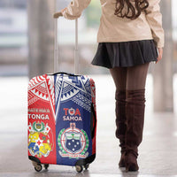 Rugby Samoa And Tonga Luggage Cover Toa Samoa With Mate Maa - Polynesian Pride