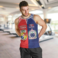 Custom Rugby Samoa And Tonga Men Tank Top Toa Samoa With Mate Maa - Polynesian Pride