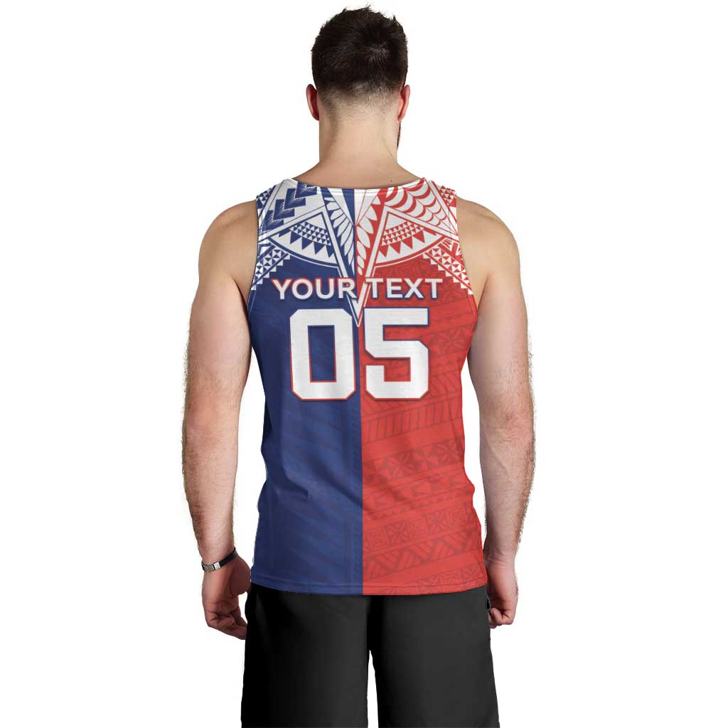 Custom Rugby Samoa And Tonga Men Tank Top Toa Samoa With Mate Maa - Polynesian Pride