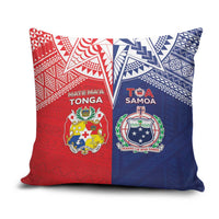 Rugby Samoa And Tonga Pillow Cover Toa Samoa With Mate Maa - Polynesian Pride