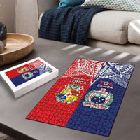 Rugby Samoa And Tonga Puzzle Toa Samoa With Mate Maa - Polynesian Pride