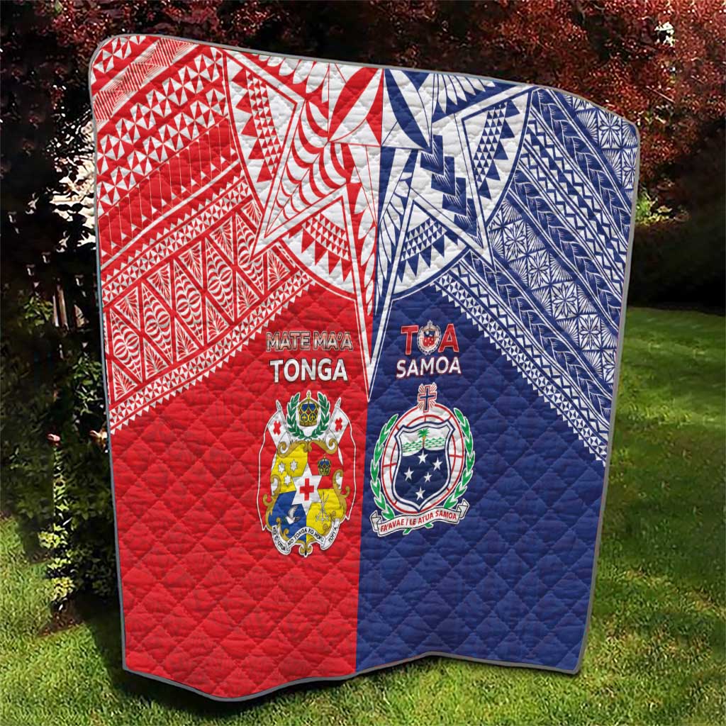 Rugby Samoa And Tonga Quilt Toa Samoa With Mate Maa - Polynesian Pride