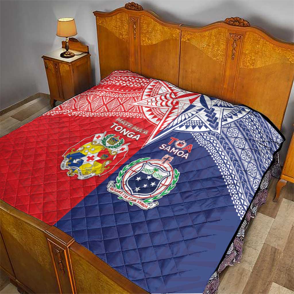 Rugby Samoa And Tonga Quilt Toa Samoa With Mate Maa - Polynesian Pride