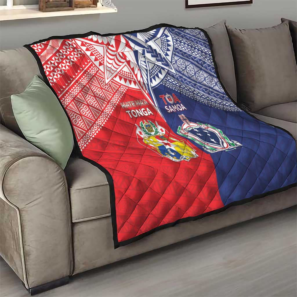 Rugby Samoa And Tonga Quilt Toa Samoa With Mate Maa - Polynesian Pride