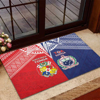 Rugby Samoa And Tonga Rubber Doormat Toa Samoa With Mate Maa - Polynesian Pride