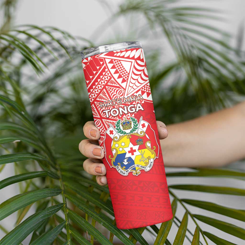 Custom Rugby Samoa And Tonga Skinny Tumbler Toa Samoa With Mate Maa - Polynesian Pride