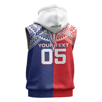 Custom Rugby Samoa And Tonga Sleeveless Hoodie Toa Samoa With Mate Maa - Polynesian Pride