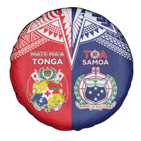 Rugby Samoa And Tonga Spare Tire Cover Toa Samoa With Mate Maa - Polynesian Pride