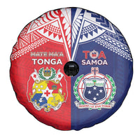 Rugby Samoa And Tonga Spare Tire Cover Toa Samoa With Mate Maa - Polynesian Pride