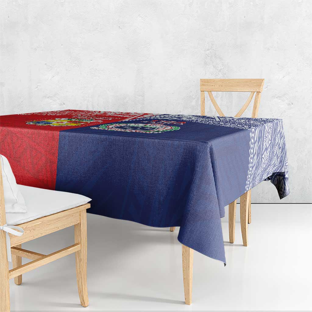 Rugby Samoa And Tonga Tablecloth Toa Samoa With Mate Maa - Polynesian Pride