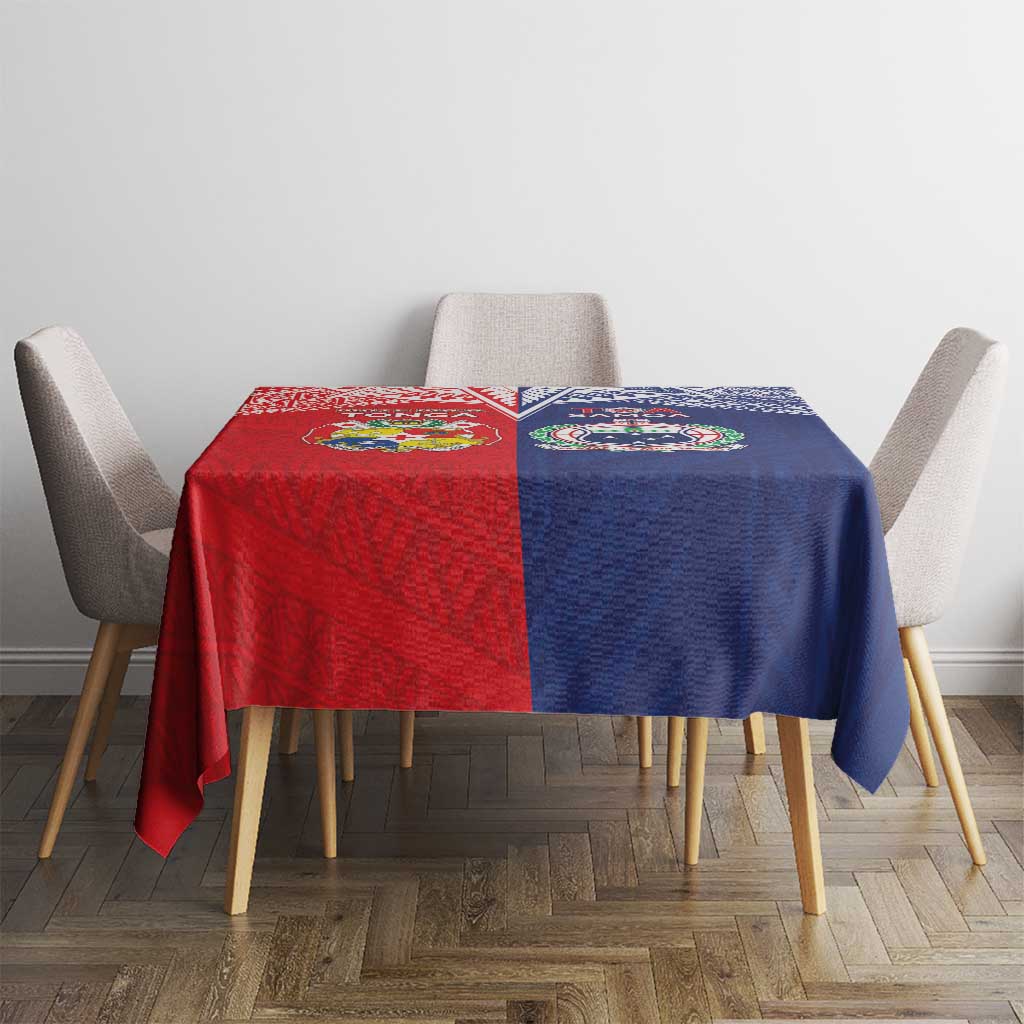 Rugby Samoa And Tonga Tablecloth Toa Samoa With Mate Maa - Polynesian Pride