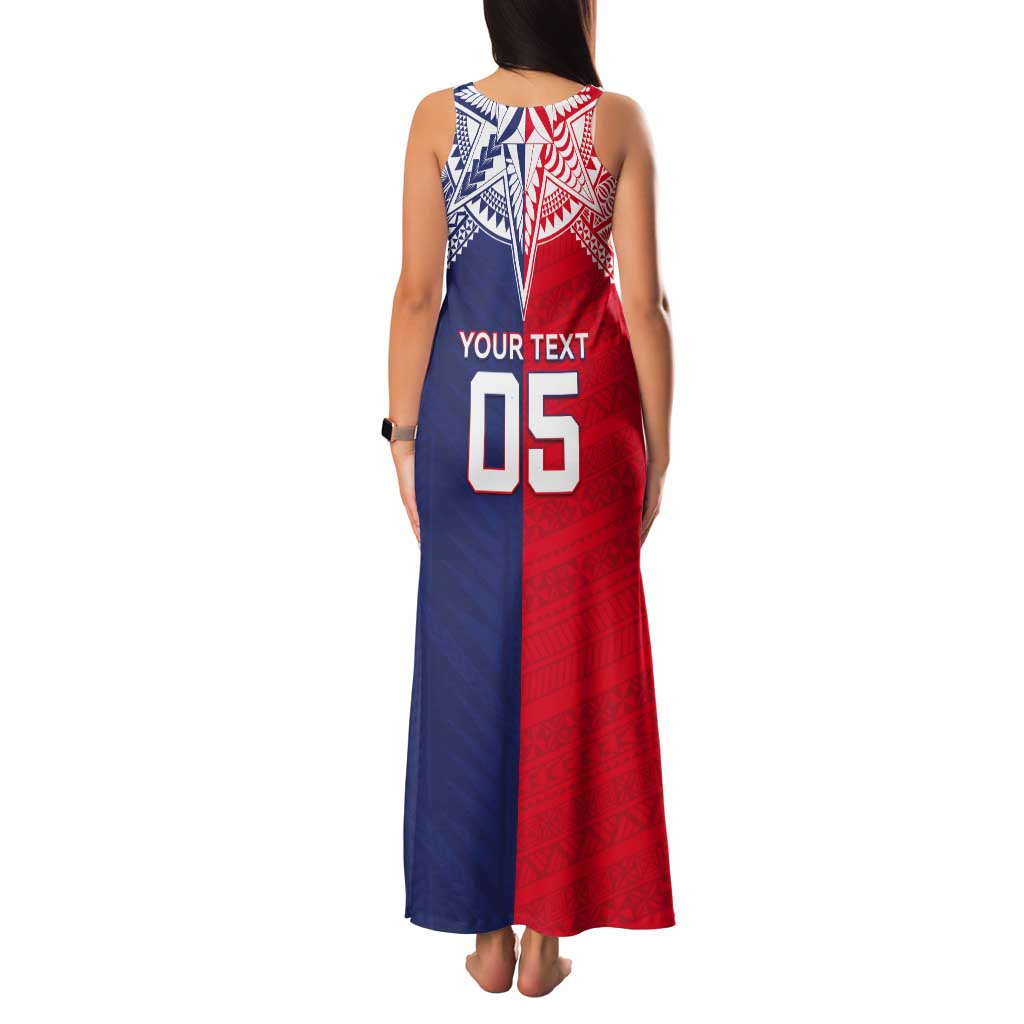 Custom Rugby Samoa And Tonga Tank Maxi Dress Toa Samoa With Mate Maa - Polynesian Pride