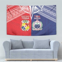 Rugby Samoa And Tonga Tapestry Toa Samoa With Mate Maa - Polynesian Pride