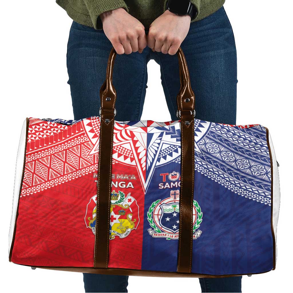 Rugby Samoa And Tonga Travel Bag Toa Samoa With Mate Maa - Polynesian Pride