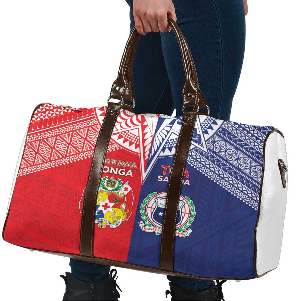 Rugby Samoa And Tonga Travel Bag Toa Samoa With Mate Maa - Polynesian Pride