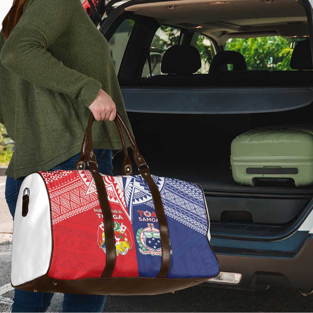 Rugby Samoa And Tonga Travel Bag Toa Samoa With Mate Maa - Polynesian Pride