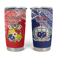 Custom Rugby Samoa And Tonga Tumbler Cup Toa Samoa With Mate Maa - Polynesian Pride