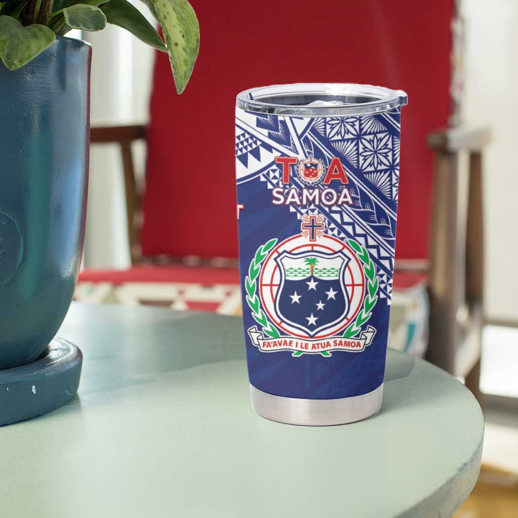 Custom Rugby Samoa And Tonga Tumbler Cup Toa Samoa With Mate Maa - Polynesian Pride