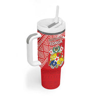 Custom Rugby Samoa And Tonga Tumbler With Handle Toa Samoa With Mate Maa - Polynesian Pride