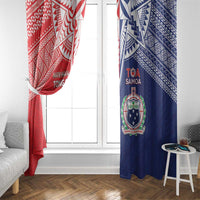 Rugby Samoa And Tonga Window Curtain Toa Samoa With Mate Maa - Polynesian Pride