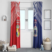 Rugby Samoa And Tonga Window Curtain Toa Samoa With Mate Maa - Polynesian Pride