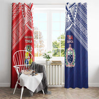 Rugby Samoa And Tonga Window Curtain Toa Samoa With Mate Maa - Polynesian Pride