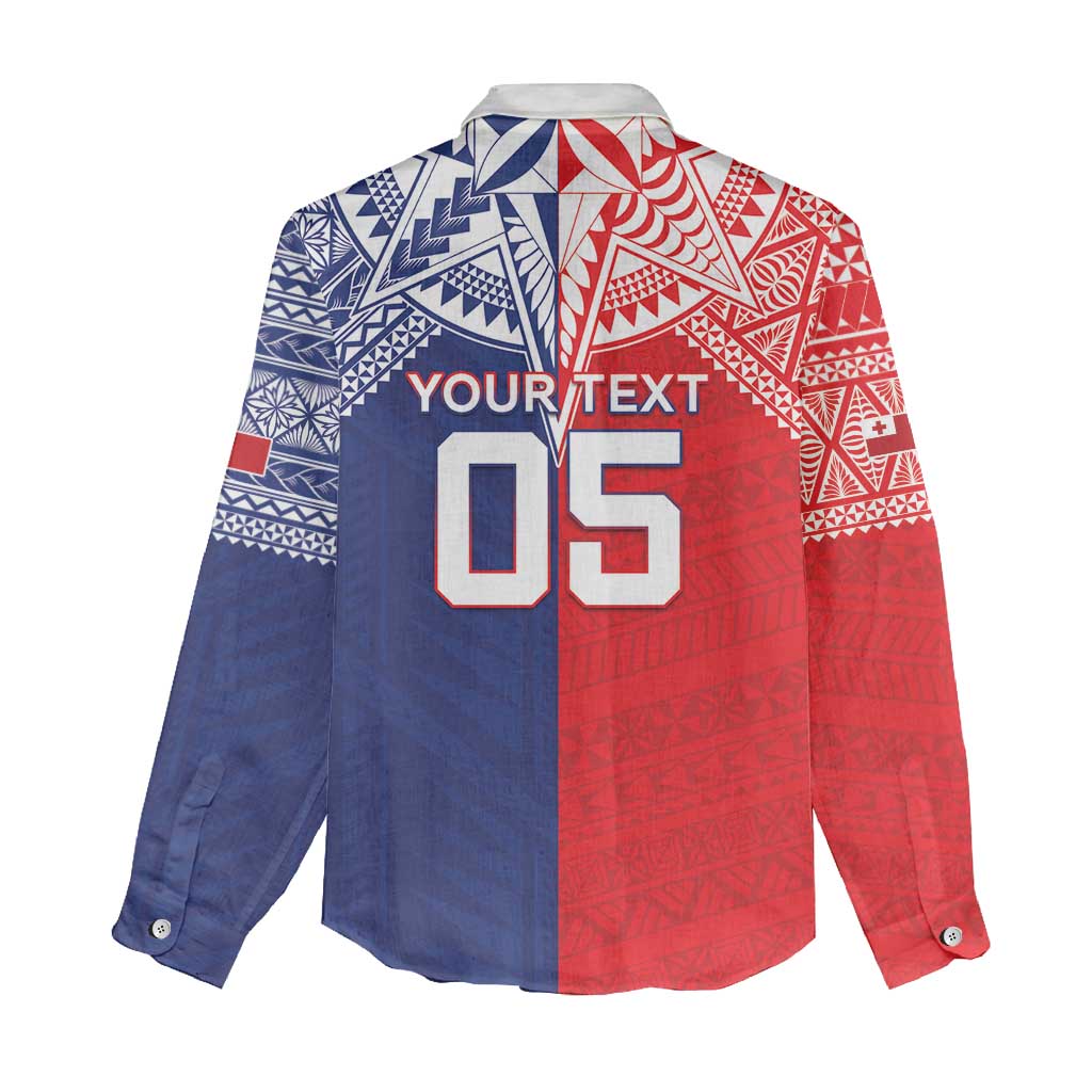 Custom Rugby Samoa And Tonga Women Casual Shirt Toa Samoa With Mate Maa - Polynesian Pride