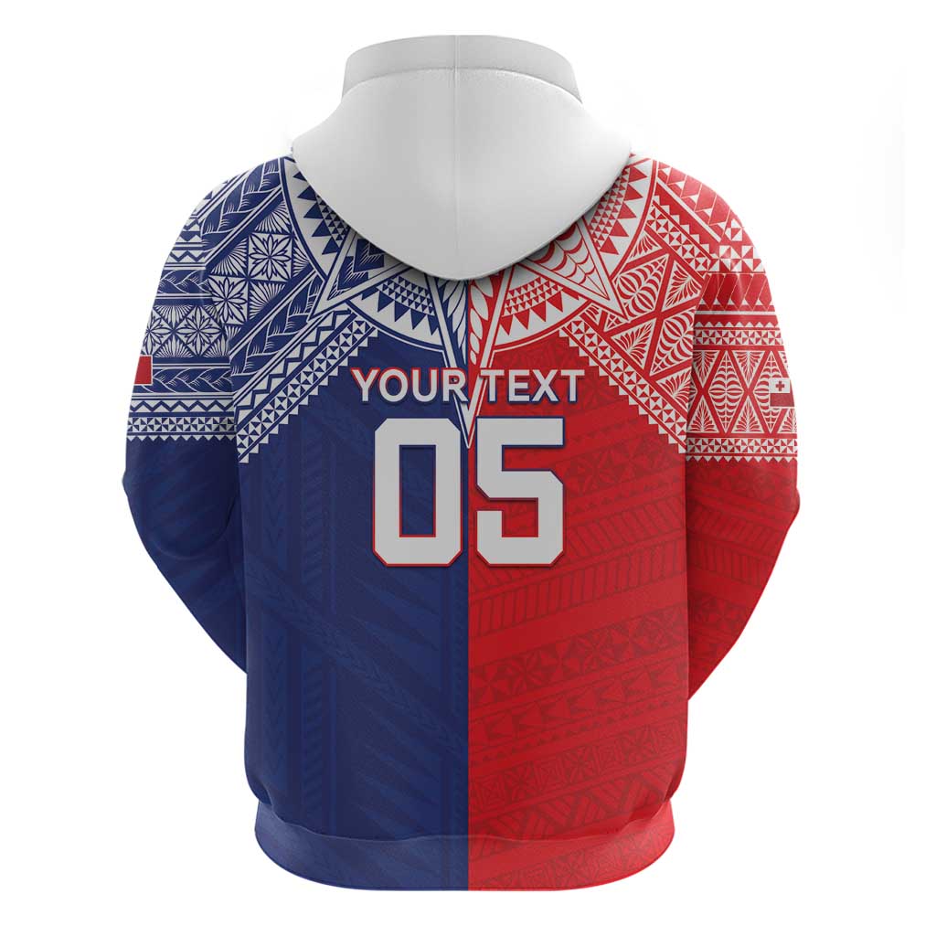 Custom Rugby Samoa And Tonga Zip Hoodie Toa Samoa With Mate Maa - Polynesian Pride