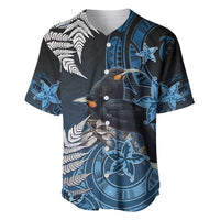 New Zealand Huia Bird Baseball Jersey Aotearoa Maori Pattern