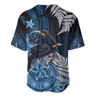 New Zealand Huia Bird Baseball Jersey Aotearoa Maori Pattern