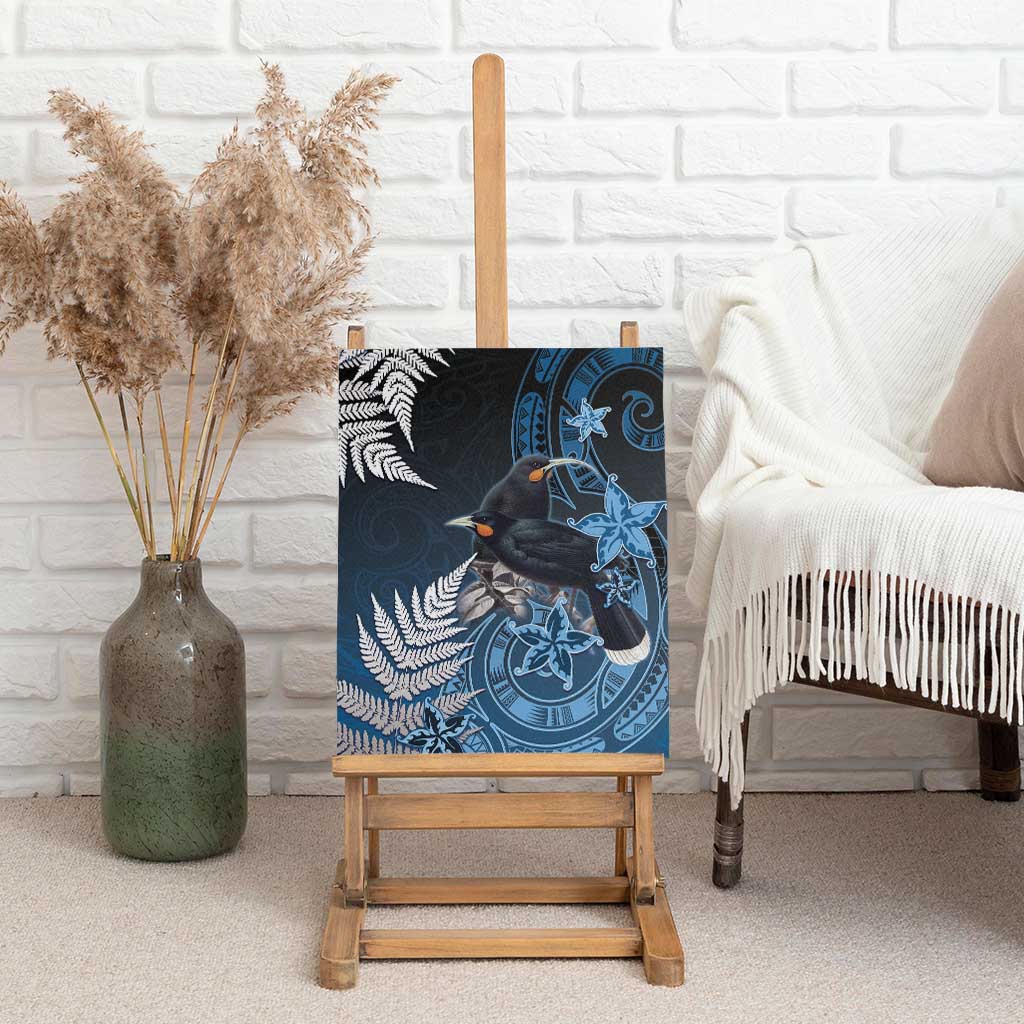 New Zealand Huia Bird Canvas Wall Art Aotearoa Maori Pattern LT05 - Polynesian Pride