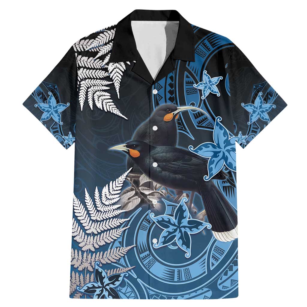 New Zealand Huia Bird Family Matching Mermaid Dress and Hawaiian Shirt Aotearoa Maori Pattern