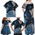 New Zealand Huia Bird Family Matching Off Shoulder Maxi Dress and Hawaiian Shirt Aotearoa Maori Pattern