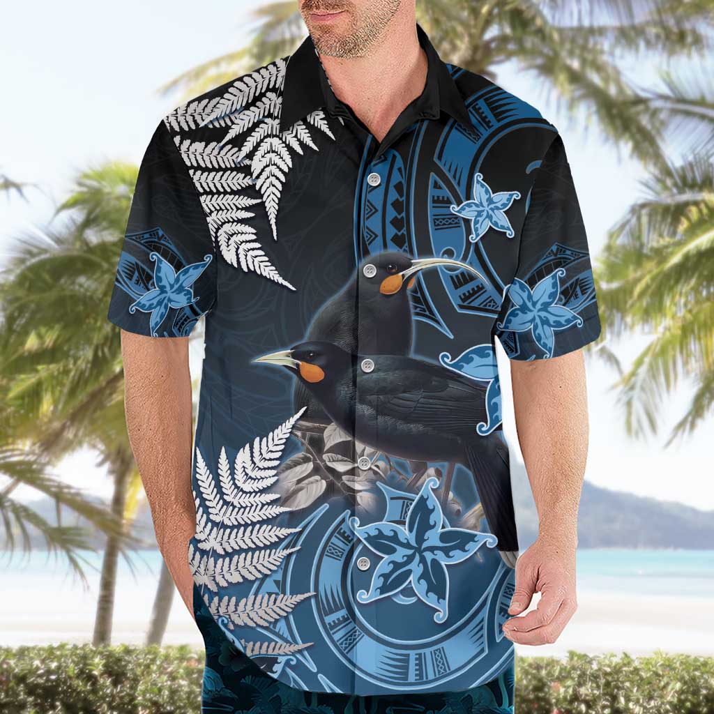 New Zealand Huia Bird Hawaiian Shirt Aotearoa Maori Pattern LT05 - Polynesian Pride