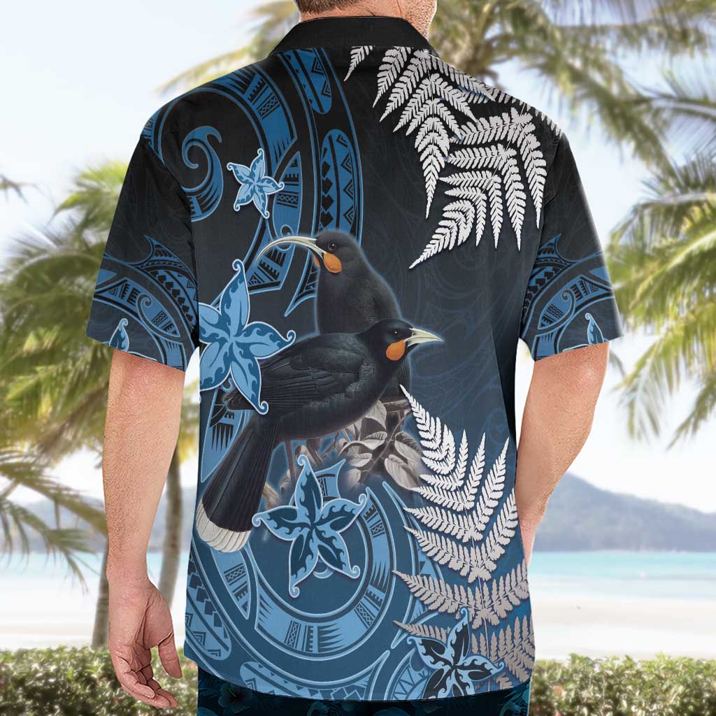 New Zealand Huia Bird Hawaiian Shirt Aotearoa Maori Pattern LT05 - Polynesian Pride