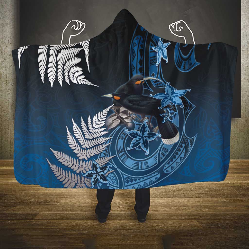 New Zealand Huia Bird Hooded Blanket Aotearoa Maori Pattern LT05 - Polynesian Pride