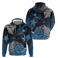 New Zealand Huia Bird Hoodie Aotearoa Maori Pattern