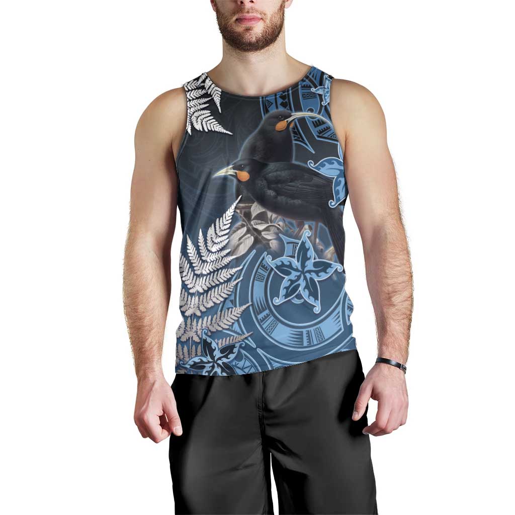 New Zealand Huia Bird Men Tank Top Aotearoa Maori Pattern LT05 - Polynesian Pride