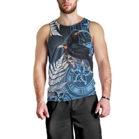 New Zealand Huia Bird Men Tank Top Aotearoa Maori Pattern LT05 - Polynesian Pride