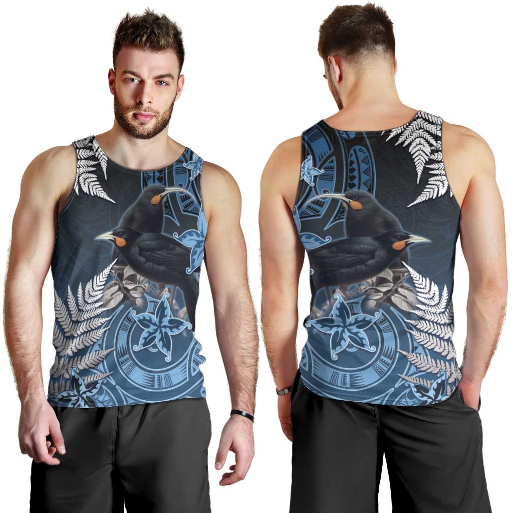 New Zealand Huia Bird Men Tank Top Aotearoa Maori Pattern LT05 - Polynesian Pride