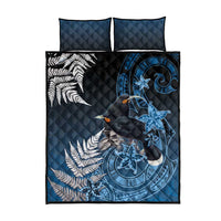 New Zealand Huia Bird Quilt Bed Set Aotearoa Maori Pattern