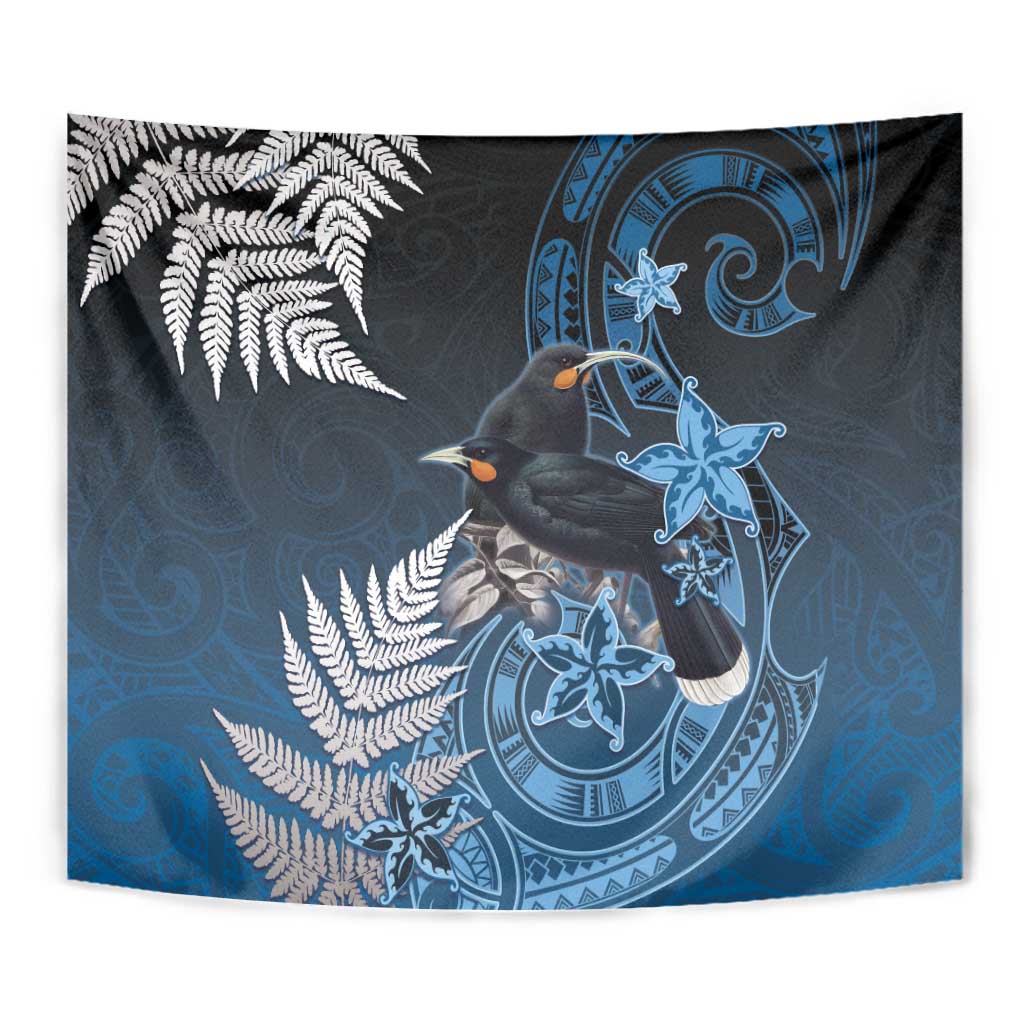 New Zealand Huia Bird Tapestry Aotearoa Maori Pattern