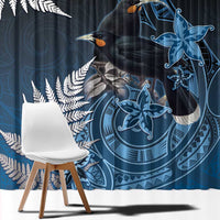 New Zealand Huia Bird Window Curtain Aotearoa Maori Pattern LT05 - Polynesian Pride